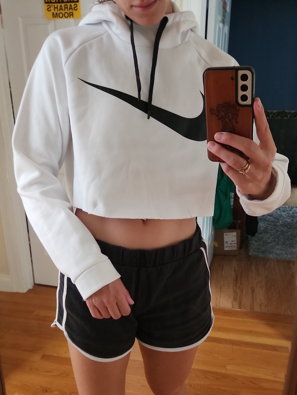 Nike Women's White Crop Sweatshirt